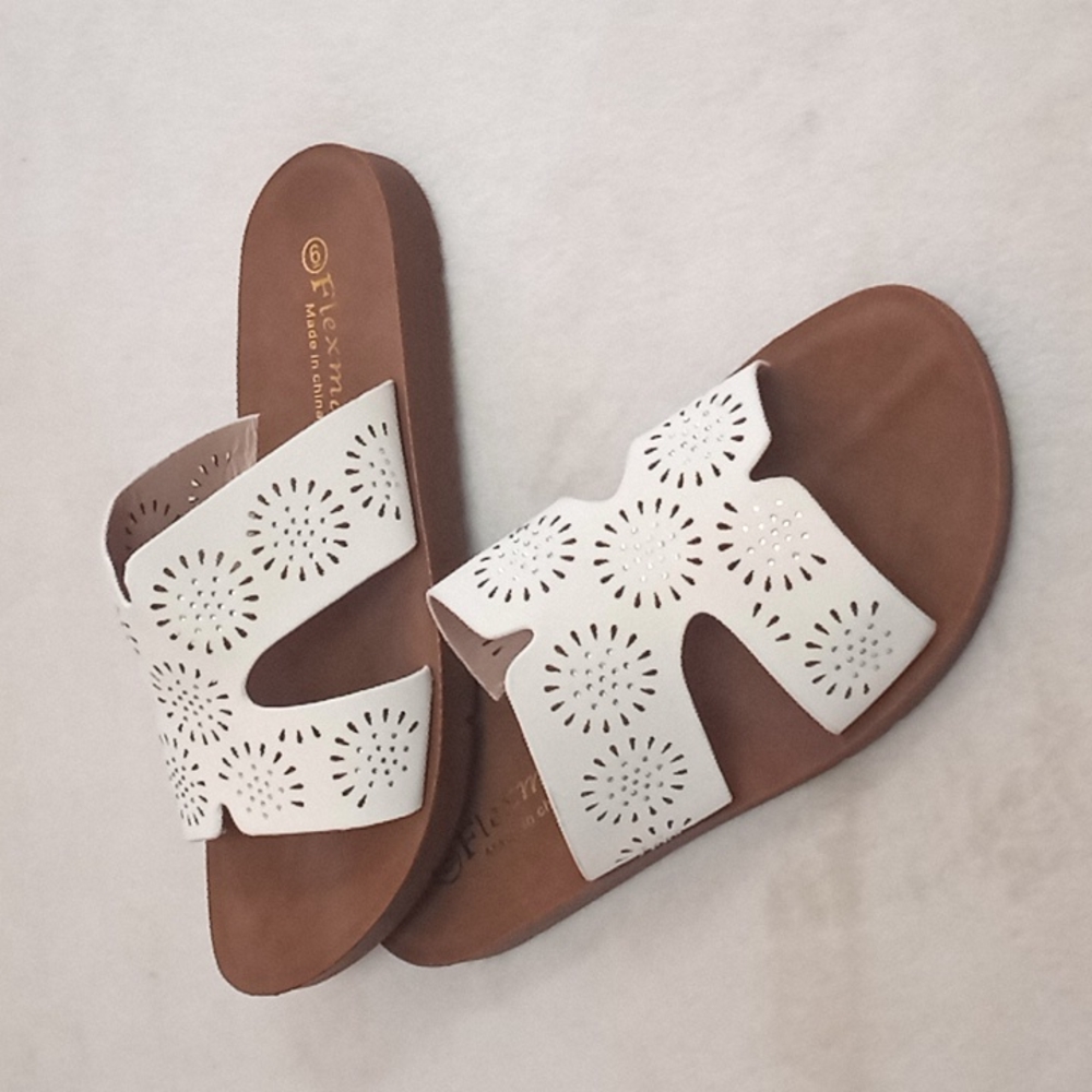 white fashion sandals